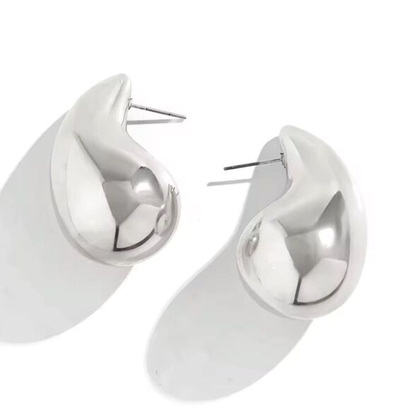 Large bottega inspired drop shape earrings A162 - Picture 2 of 5